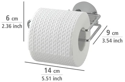 WENKO 18774100 - Porta rotolo per carta igienica TURBO-LOC ROTONDO IN ACCIAIO 14x9 cm cromato