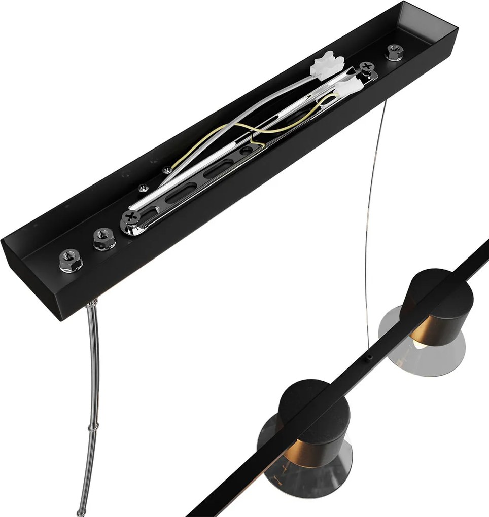 Lampadario a Sospensione 4xE14 in Pietra Nera