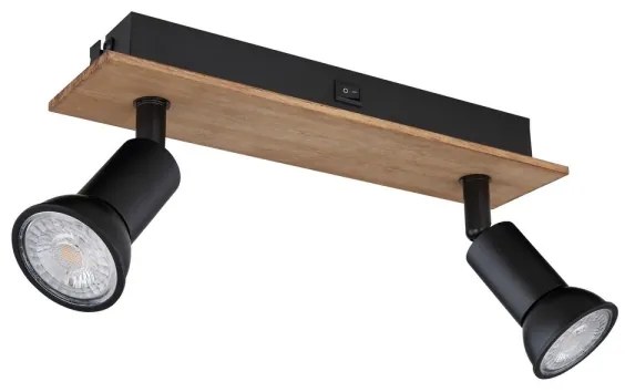 Globo 57998-2W - Luce Spot DREW 2xGU10/35W/230V legno/nero