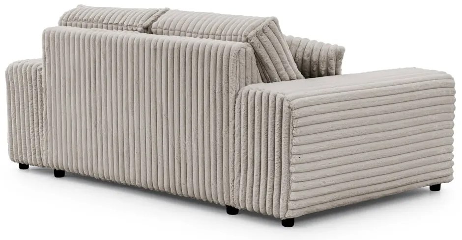 Divano grigio chiaro con rivestimento in velluto a coste 178 cm Justin – Ropez