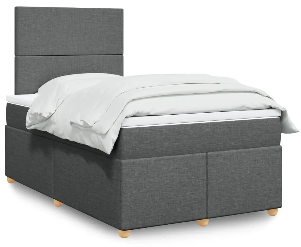 Giroletto A Molle Con Materasso Grigio Scuro 120x200 Cm Tessuto /