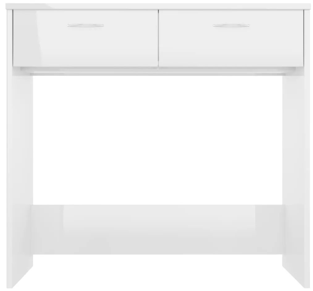 Scrivania bianco lucido 80x40x75 cm in legno multistrato