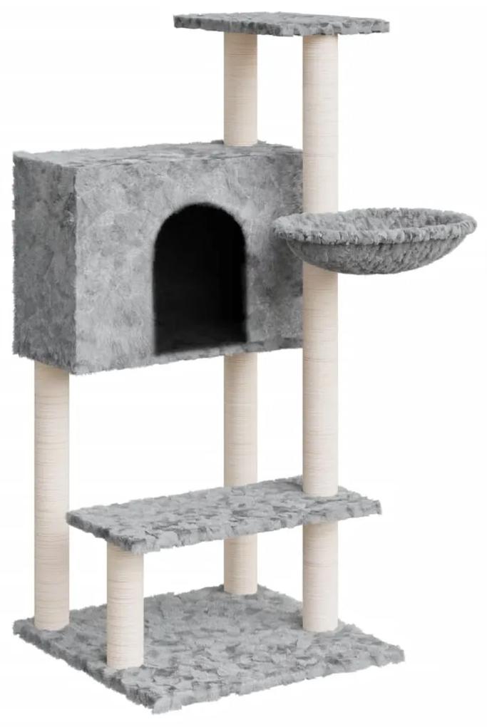 Albero per gatti con tiragraffi in sisal grigio chiaro 108,5 cm