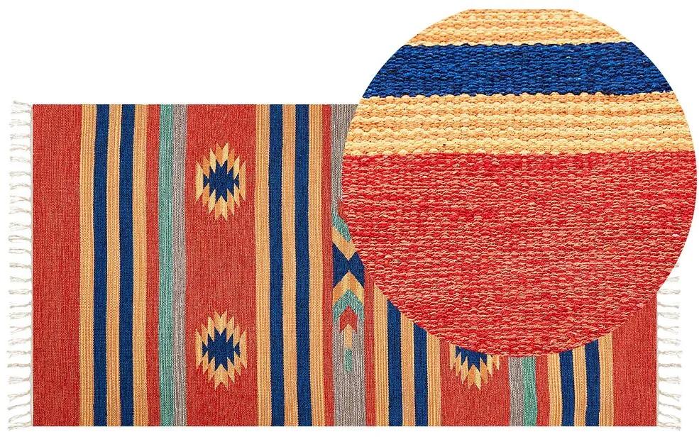 Tappeto kilim cotone multicolore 80 x 150 cm HATIS Beliani
