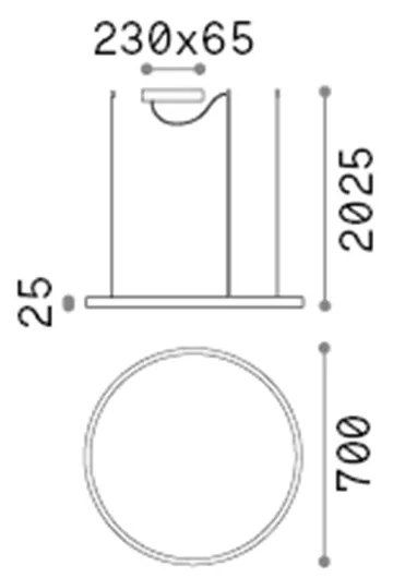 Sospensione Moderna Oracle Alluminio-Plastiche Bianco Led38W 4000K D70Cm