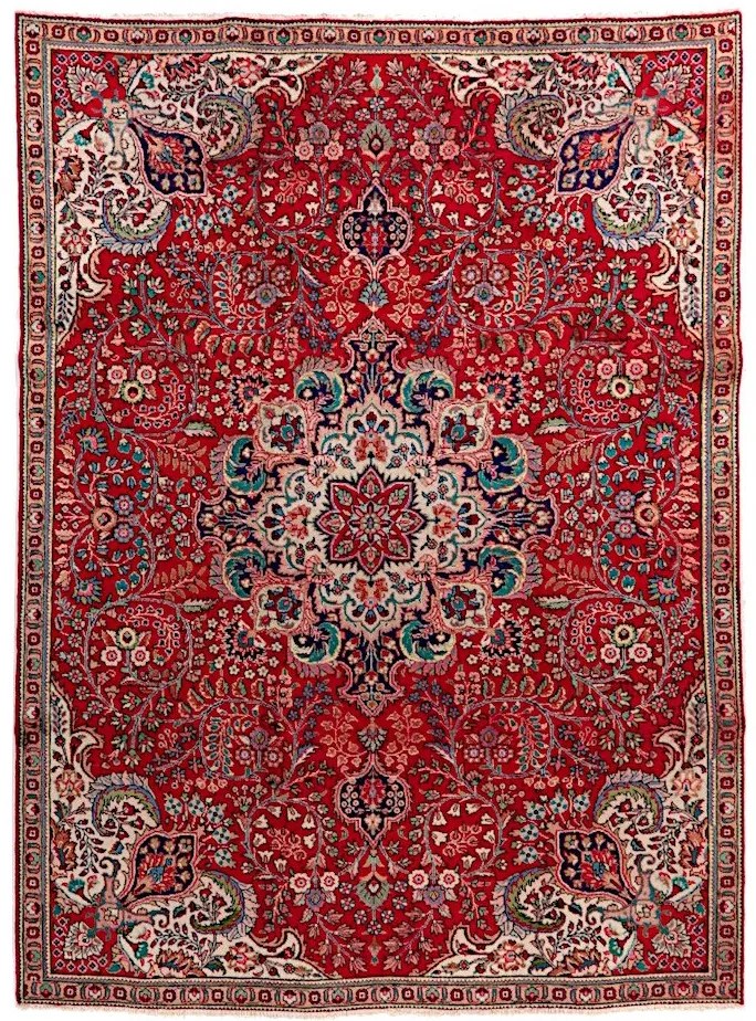 Tabriz Tappeto persiano 320 x 230 Rosso (Iran) Annodato A Mano