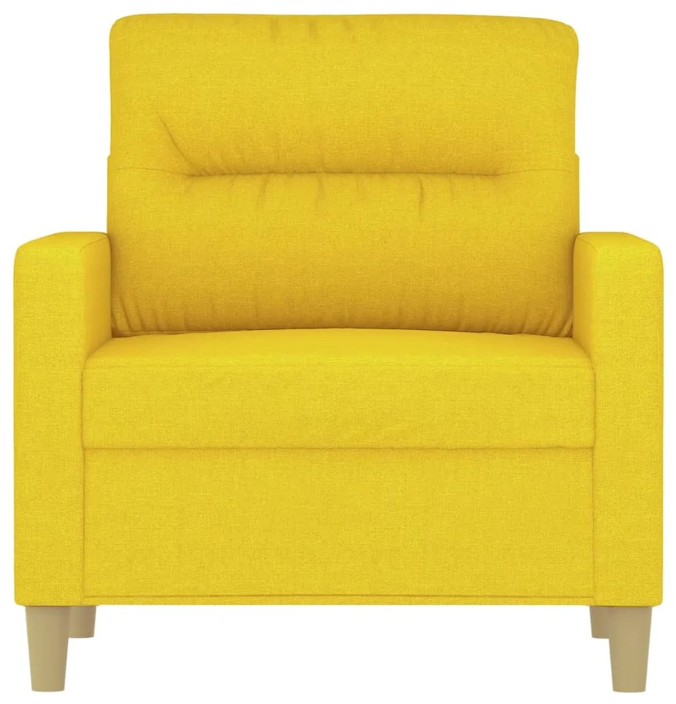 Poltrona giallo chiaro 60 cm in tessuto