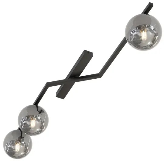 Plafoniera NATON 3xE14/10W/230V nero/fumé