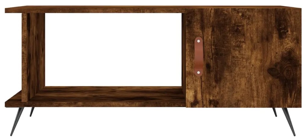 Tavolino da salotto rovere fumo 90x50x40cm in legno multistrato