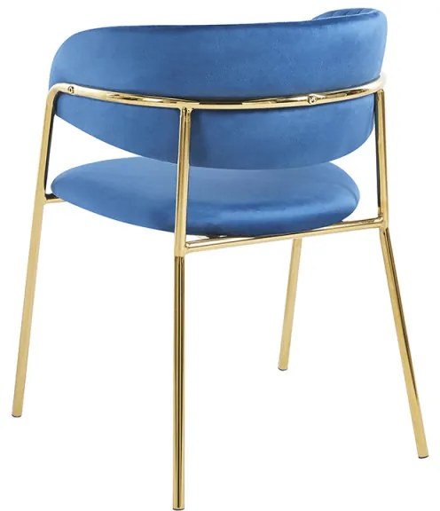 Sedia Moniel Golden Velluto - Blu