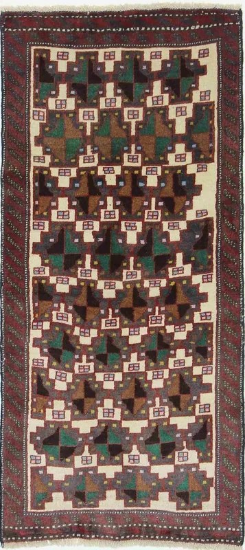 Beluch Tappeto 70x150 Marrone (Iran) Annodato A Mano