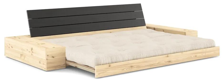 Divano letto in lino grigio e beige 244 cm Base - Karup Design
