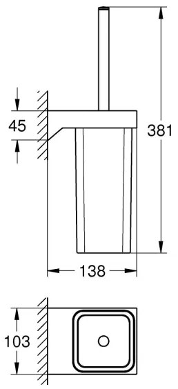 GROHE 40857000 - Set per la pulizia del WC SELECTION CUBE cromo lucido