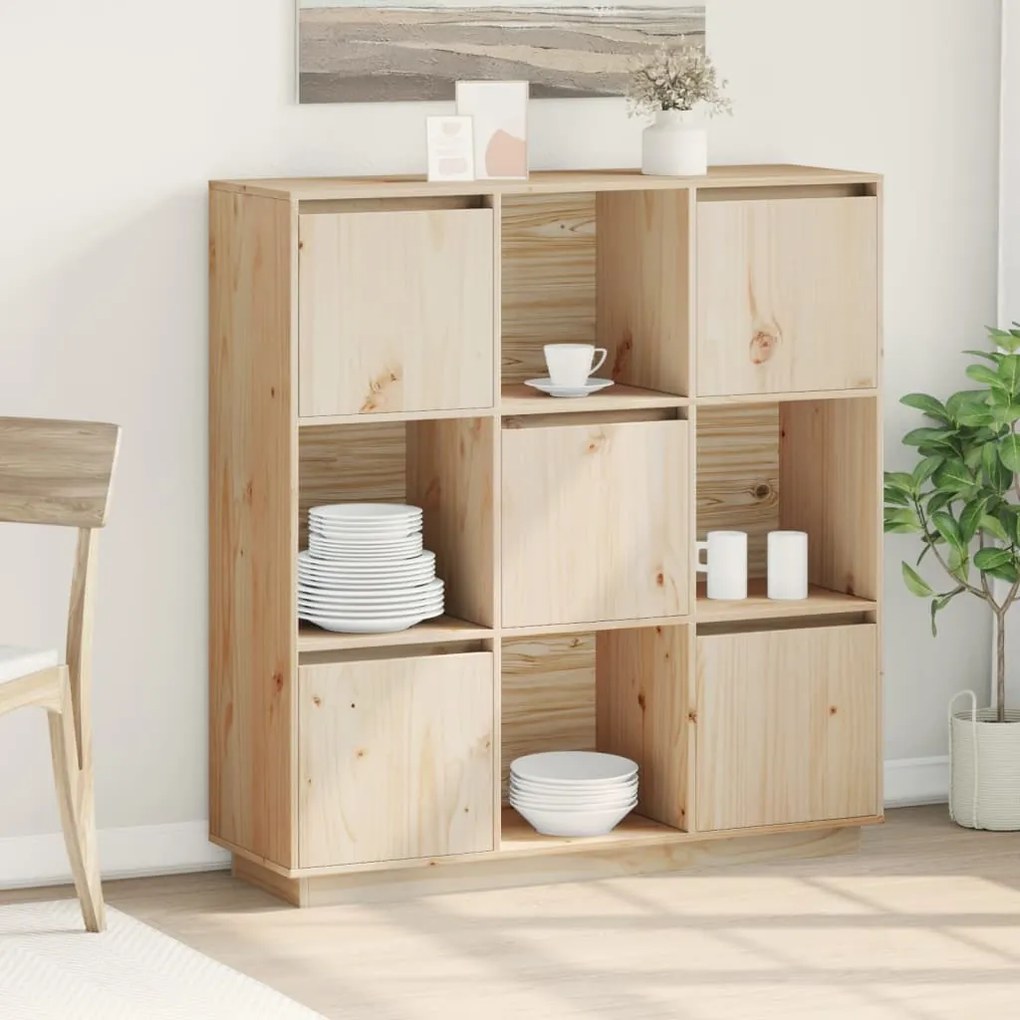 Credenza 110,5x35x117 Cm İn Legno Massello Di Pino /