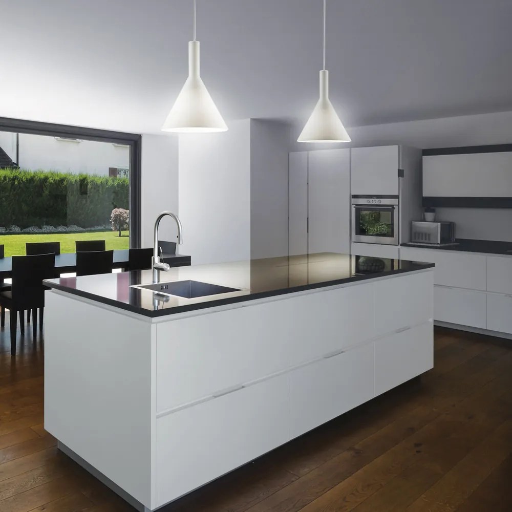 Sospensione Moderna Cocktail Vetro Bianco 1 Luce E14