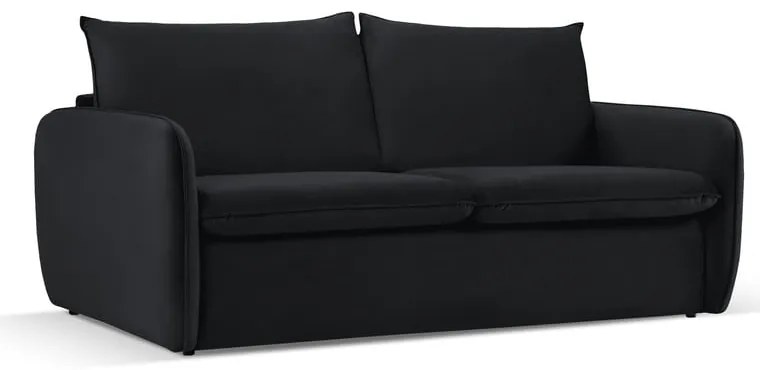 Divano letto in velluto nero 214 cm Vienna - Cosmopolitan Design