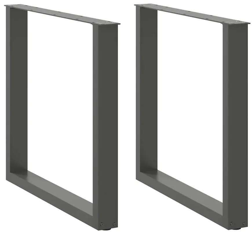 Gambe Tavolo Pranzo A U 2 Pz Antracite 90x(72-73) Cm Acciaio /