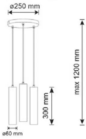 Lampadario su corda NAPOLI 3xGU10/8W/230V