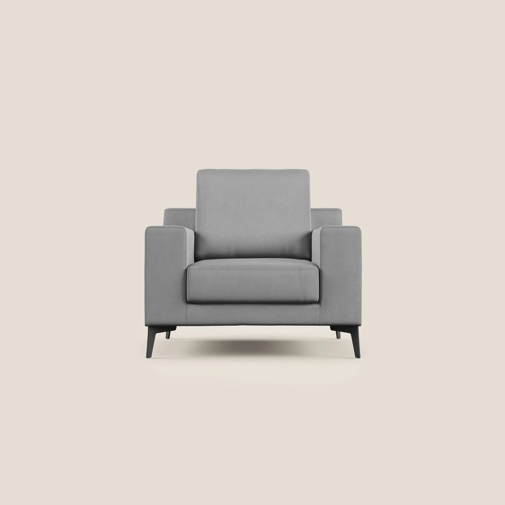 Prestige poltroncina moderna in microfibra smacchiabile T11 grigio