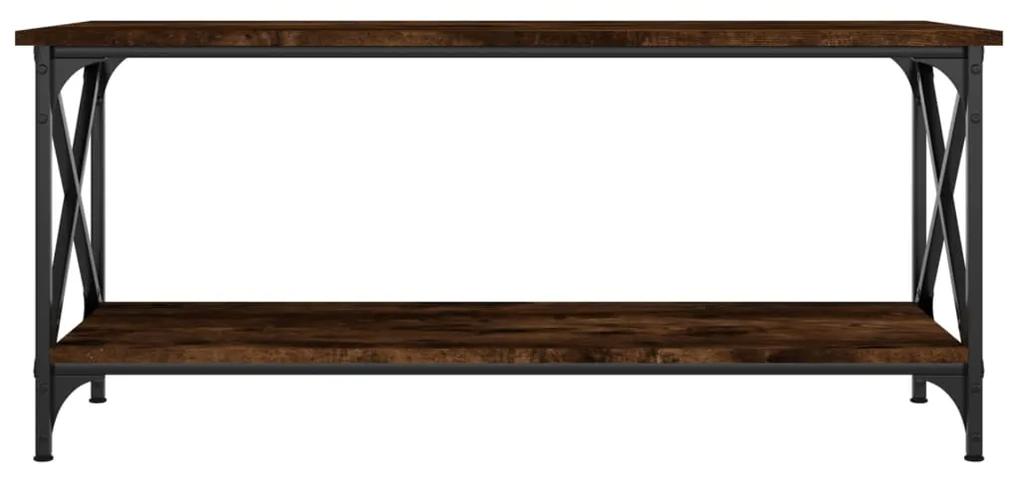 Tavolino rovere fumo 100x45x45 cm in legno multistrato e ferro