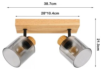 Brilagi - Faretto HYGGE 2xE14/15W/230V legno/fumé