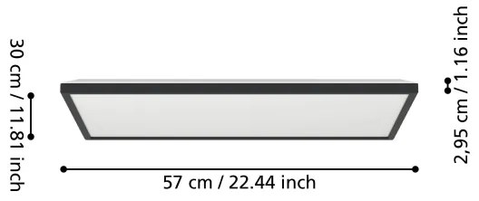 Eglo 901469 - LED RGBW Lampada dimmerabile da esterno ROVITO-Z 17,2W/230V 30x57cm IP44 nero