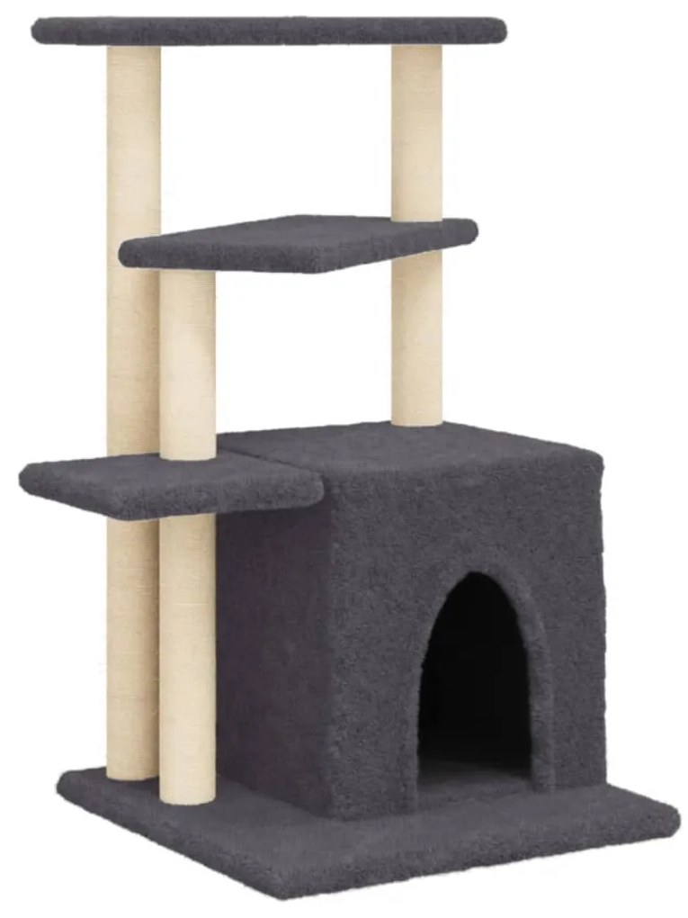 Albero per gatti con tiragraffi in sisal grigio scuro 83,5 cm