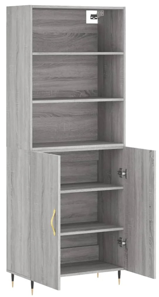 Credenza grigio sonoma 69,5x34x180 cm in legno multistrato