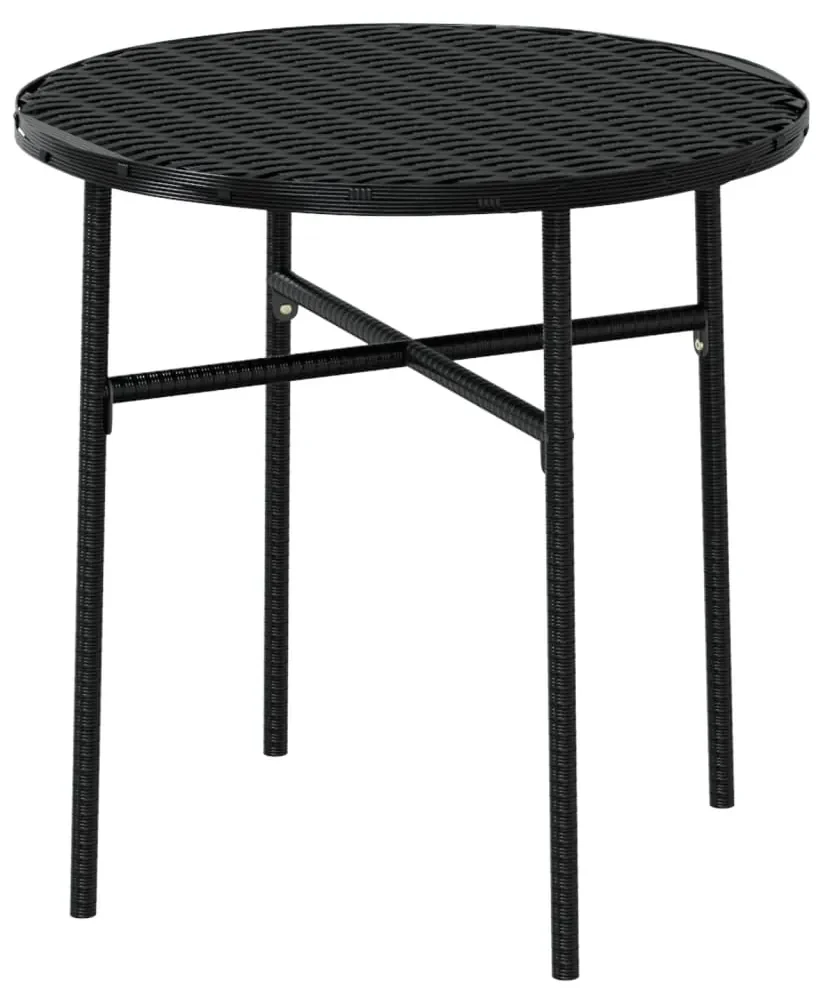 Set mobili da pranzo per giardino 3 pz polyrattan nero