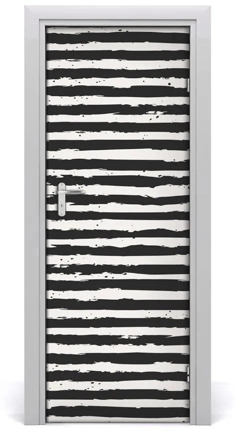 Adesivo per porta Strisce in bianco e nero 75x205 cm