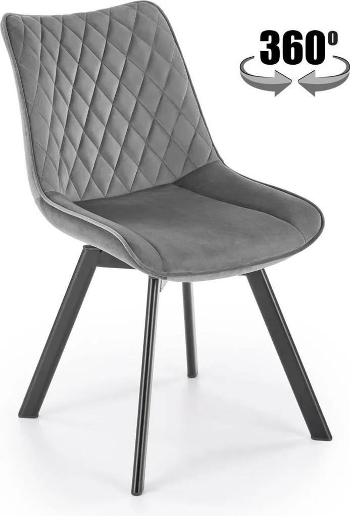 Sedia K520 grigio velluto