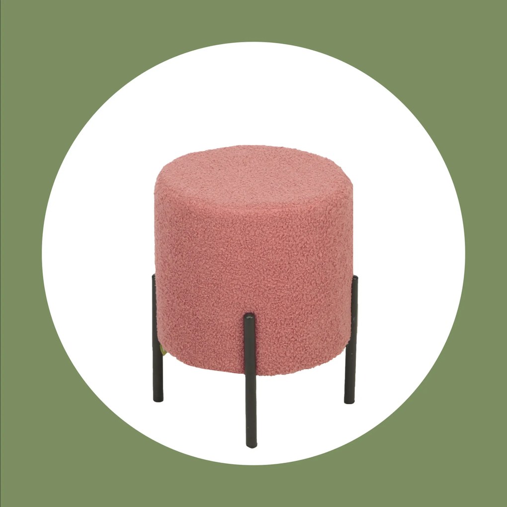 POUF GINNY IN TESSUTO BOUCLE' MALVA