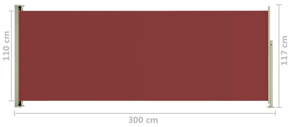 Tenda Laterale Retrattile per Patio 117x300 cm Rossa