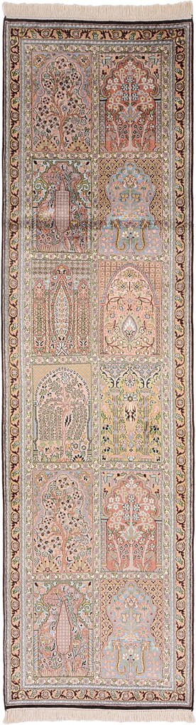 Cashmere Silk Tappeto orientale 80 x 290 (Indian) Annodato A Mano