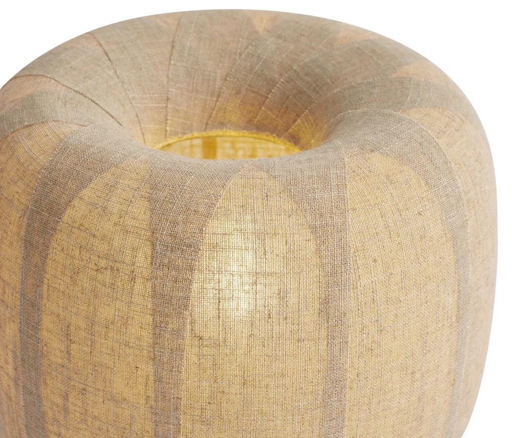 Lampada da tavolo Japandi nera con paralume in lino beige 27cm - Nami