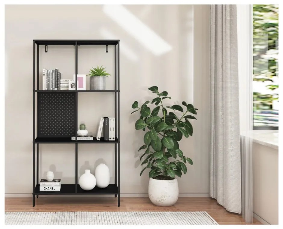 Libreria in metallo nero 75x144 cm Charleston - Støraa
