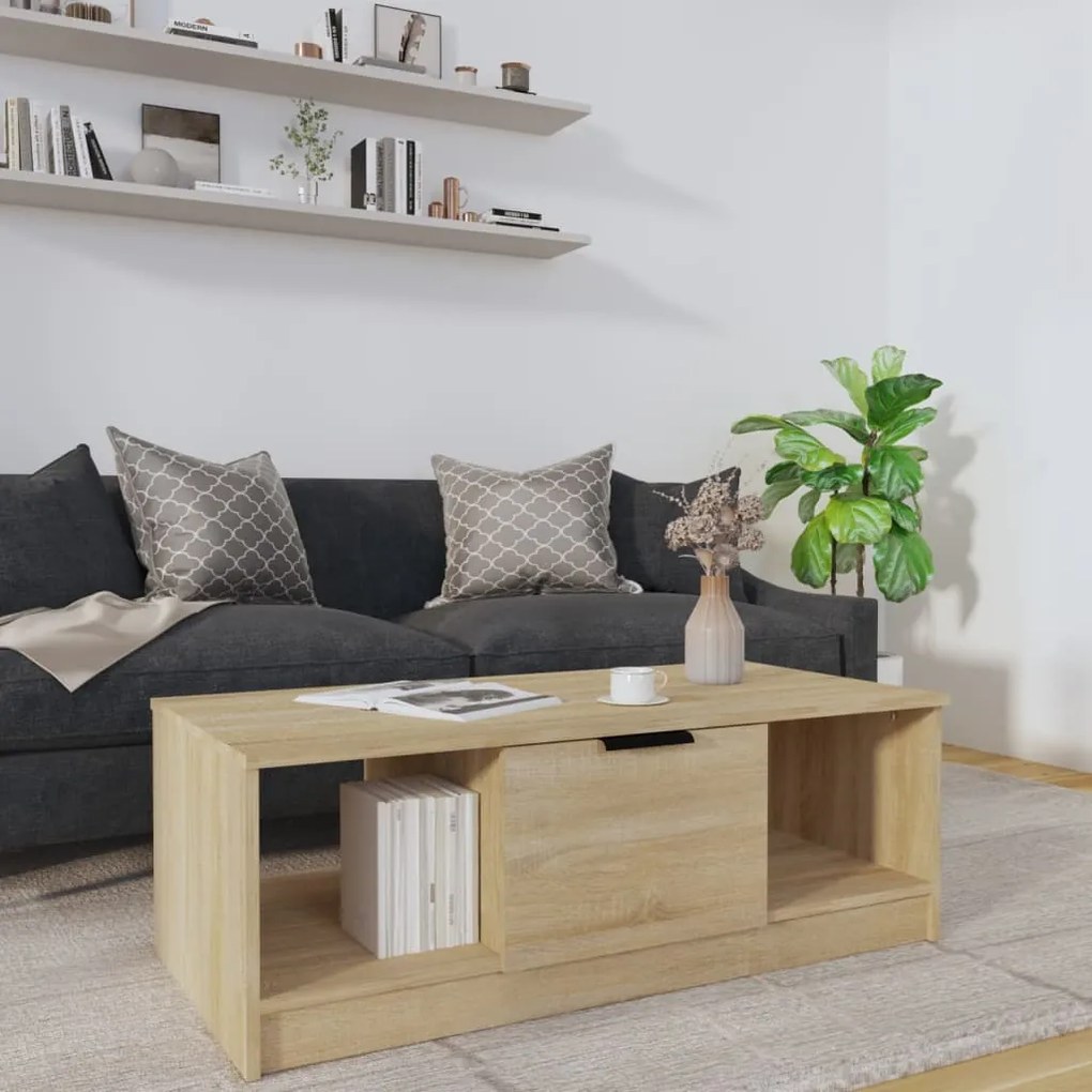 Tavolino Da Salotto Rovere Sonoma 102x50x36cm Legno Multistrato /
