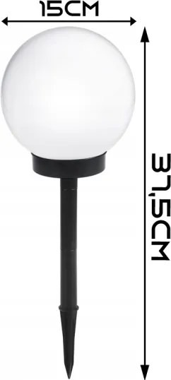 Lampada solare a LED, 1,2 V, 6500 K, 200 mAh, Ø 15 cm, IP44, bianco/nero
