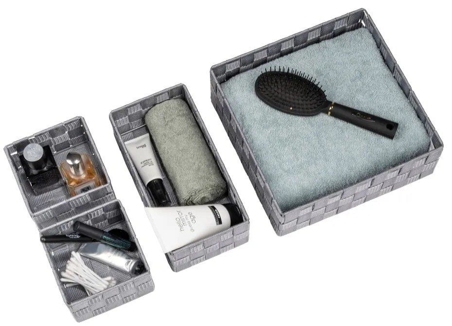 Set di 4 organizer da bagno in plastica grigia Adria - Wenko