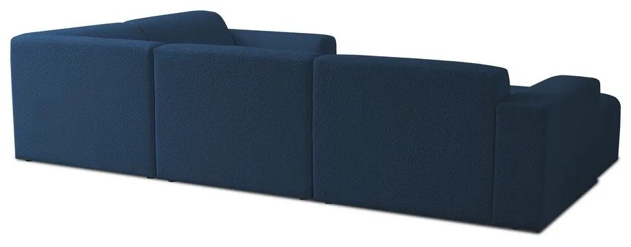 Divano angolare blu scuro in tessuto bouclé (a U) Roxy - Scandic