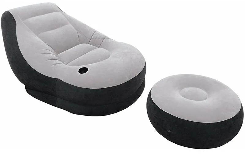 INTEX 68564 Lounge Poltrona Pouf Gonfiabile Divano Poggia Piedi Sofa Divanetto