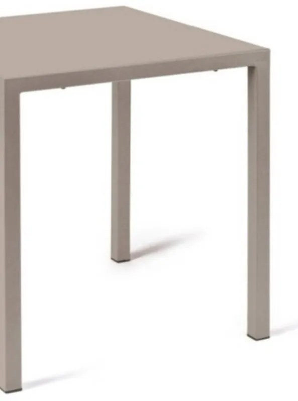 Tavolo MARSIGLIA in metallo tortora 70×70 cm, impilabile