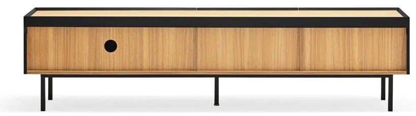 Tavolo TV in rovere nero e naturale 180x45 cm Arista - Teulat