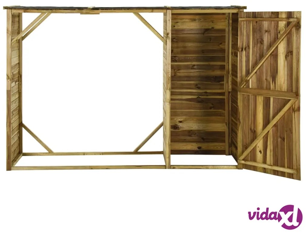 vidaXL Capanno per Attrezzi e Legna Giardino in Pino 253x80x170cm