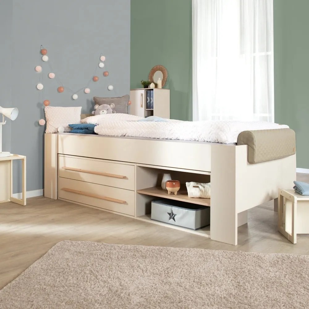 Letto da bambini beige con contenitore rete non inclusa 90x200 cm Captain – Roba