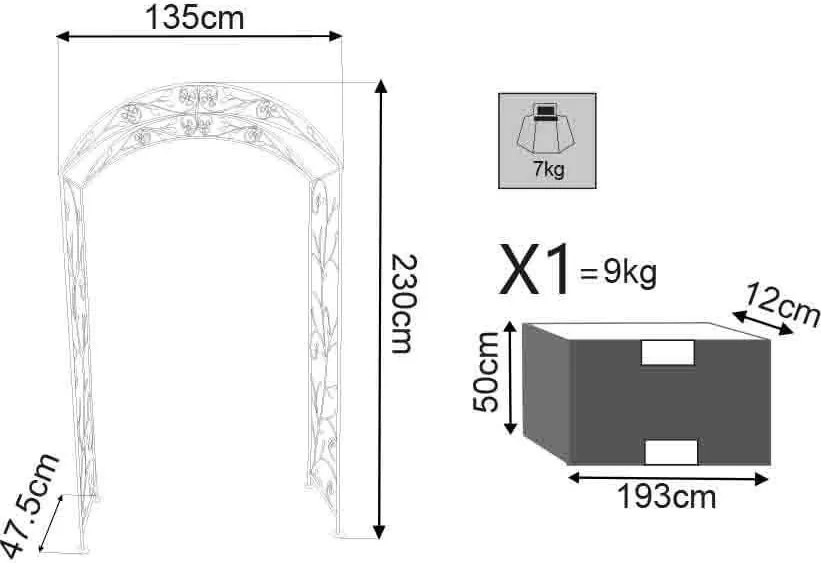 DORIAN - arco decorativo bianco ossidato
