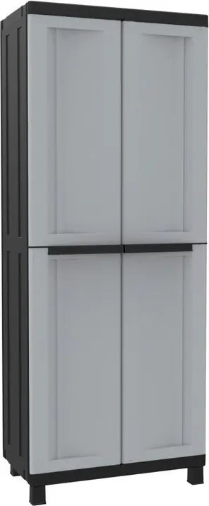 Armadio alto Twist Black  2680 TERRY STORAGE in polipropilene, grigio L 68 x H 170 x P 39 cm 2 ante, adatto per esterno riparato