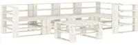 Set Divani da Giardino 6 pz su Pallet in Legno Bianco cod mxl 37097