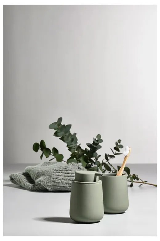 Tazza in gres verde per spazzolini da denti Nova One - Zone