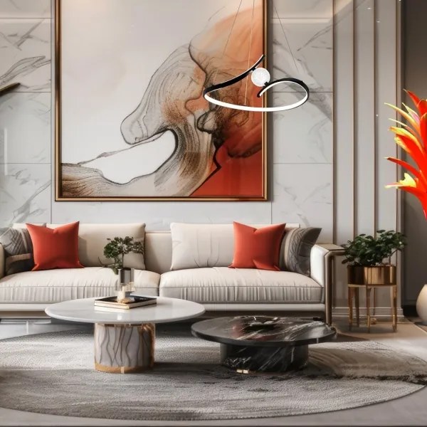 Lampadario LED a sospensione con filo PERLA LED/34W/230V nero